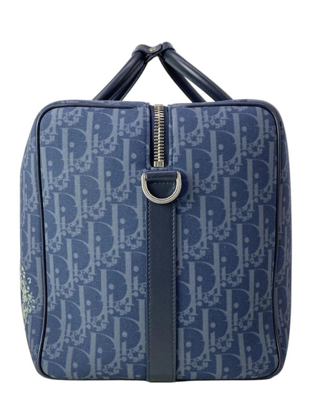 DIOR/ChristianDior Rango 50 Navy Dark Navy Multi Canvas Leather Boston Bag - Picture 4 of 13